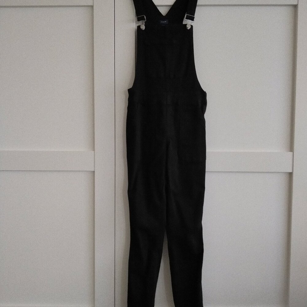 j crew black denim overalls